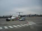 Dieses Flugzeud der SAS ist gerade, aus Kopenhagen kommend, in ...