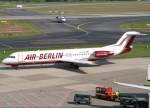 Air Berlin, D-AGPA (alte-AB-Lackierung), Fokker 100, 2007.08.03, DUS, D�sseldorf, Germany ...
