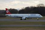 Turkish Airlines Der Airbus A321 TC-JRH und dem Namen Yalova in Hamburg Fulsb�ttel am 21.03.10