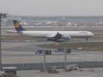 Airbus A340-600 der Lufthansa in Frankfurt am Main am 6. ...