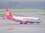 Air Berlin, B737-75K, D-AHXG am Hamburger Flughafen. Aufgenommen am 27.03.10. ...