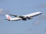 China Airlines; B-18807; Airbus A340-313. Flughafen Frankfurt/Main. 09.04.2010.  ...