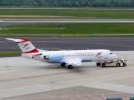 Austrian arrows; OE-LFK; Fokker F-70. Flughafen D�sseldorf. 10.05.2010.  ...