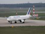 A319 Air France A 319-111 F-GRXE bei der Ankunft in Berlin-Tegel am 24.04.2010