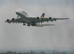 stuttgart-str Lufthansa-Airbus A380-800 beim Start in Stuttgart am 02.06.10