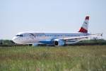 A321 Der Airbus A321 OE-LBC S�dtirol der Austrian beim Start in Hamburg Fuhlsb�ttel am 03.06.10