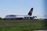 Lufthansa Lufthansa Airbus A380-800 D-AIMA Frankfurt am Main beim Start in Hamburg Fuhlsb�ttel am 03.06.10