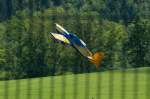 Steigflug - Flugtag der Modellflugzeugbauer in Eversberg/Sauerland.
(Die Streifen sind vom ...