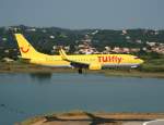 Tuifly Tuifly B 737-8K5(WL) D-ATUG kurz vor der Landung in Korfu am 17.07.2010
