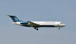 Montenegro Airlines MONTENEGRO AIRLINES, 40-AOK, Fokker 100 (F-28-0100) im Landeanflug auf Piste 34 in VIE am 28.7.2010.