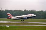 Airbus G-EUPP A319 der British Airways beim Start am Hamburg ...