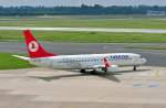Turkish Airlines B 737-800, TC-JFF, der Turkish Airlines auf dem Weg zur Startbahn in D�sseldorf - 07.06.2010