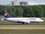 Lufthansa Lufthansa B 737-330 D-ABEC 'Karlsruhe' nach der Landung in Berlin-Tegel am 03.06.2010