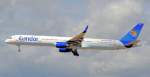 THOMAS COOK/CONDOR mit BOEING 757-300,Kennung D-ABOG im Landeanflug auf Piste ... THOMAS COOK/CONDOR mit BOEING 757-300,Kennung D-ABOG im Landeanflug auf Piste ...