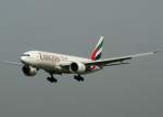777 Emirates, A6-EWB, Boeing 777-200 LR, 2010.09.23, DUS-EDDL, D�sseldorf, Germany