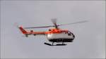 D-HARO, ein Bo 105, am 25.08.2010 �ber Bremerhaven.  ...