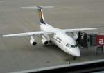 Lufthansa Ein Lufthansa-Cityliner Avro Regional Jet RJ85 zwischen den Fl�gen von und nach M�nchen in Dresden-Klotzsche; 3.10.2007 
