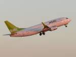 berlin-tegel-txl Air Baltic 733 YL-BBL startet in Berlin TXL 15.12.2007 in den Sonnenaufgang - nach einer langen Periode mit eher schlechten Wetter, endlich wieder einmal Sonnenschein