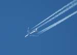 Eine British Airways B 747-400 am 12.02.2011 �ber dem Flughafen ...