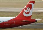 dusseldorf-dus Air Berlin, D-ABDP, Airbus A 320-200 (neue AB-Lackierung)(Seitenleitwerk/Tail), 04.03.2011, DUS-EDDL, D�sseldorf, Germany