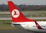 dusseldorf-dus Turkish Airlines, TC-JGV, Boeing 737-800 WL 'Cesme' (Seitenleitwerk/Tail), 20.03.2011, DUS-EDDL, D�sseldorf, Germany 

