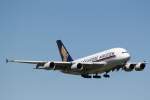 A380 im Anflug auf Piste 14 in Z�rich-Kloten am 18.5.2011. ...