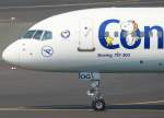 dusseldorf-dus Condor, D-ABOG, Boeing 757-300 WL (Peanuts-Sticker ~ Nase/Nose), 29.04.2011, DUS-EDDL, D�sseldorf, Germany 

