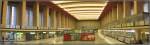 Blick in die monumentale Abfertigungs- u. Wartehalle des Flughafen Tempelhof. ...