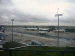 frankfurt-am-main-fra Verschiedene Flugzeuge am Terminal 1.