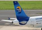 dusseldorf-dus Condor-Berlin, D-AICF (Peanuts-Sticker), Airbus A 320-200 (Seitenleitwerk/Tail), 28.07.2011, DUS-EDDL, D�sseldorf, Germany 

