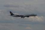 Lufthansa Airbus A340-600 D-AIHI am Frankfurter Flughafen am 06.08.2011  ...