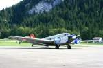 Die Motoren der JU-52 HB-HOT werden gestartet. Die Seitenmotoren laufen ...