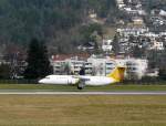 BAe 146 Eine BAe 146 der Malmo Aviation kurz vor der Landung in Innsbruck Kranebitten am 08.03.08.