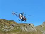 Hubschrauber HB-XXJ bei Lasttransport auf der Kleinen Scheidegg am 16.09.2011 ...
