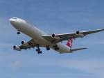 Z�rich-Kloten
Swiss A340-200 im Anflug ...  G�nter Malzacher 01.04.2008
