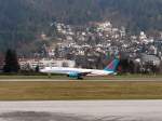 757 Bei der Landung am Flughafen Kranebitten in Innsbruck habe ich diese Boeing 757-28A der First Choice Airways am 08.03.08 fotografiert.