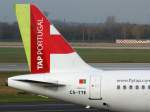 dusseldorf-dus TAP, CS-TTE 'Francesco di Ollanda', Airbus A 319-100 (Seitenleitwerk/Tail), 13.11.2011, DUS-EDDL, D�sseldorf, Germany 