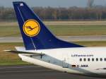dusseldorf-dus Lufthansa, D-ABIA 'Greifswald', Boeing 737-500 (Seitenleitwerk/Tail), 13.11.2011, DUS-EDDL, D�sseldorf, Germany 