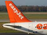 dusseldorf-dus EasyJet, G-EAZY, Airbus, A 319-100 (Seitenleitwerk/Tail), 13.11.2011, DUS-EDDL, D�sseldorf, Germany 

