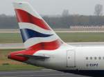 dusseldorf-dus British Airways, G-EUPZ, Airbus, A 319-100 (Seitenleitwerk/Tail), 13.11.2011, DUS-EDDL, D�sseldorf, Germany