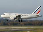 dusseldorf-dus Air France, F-GUGE (neue AF-Lackierung), Airbus, A 318-100, 13.11.2011, DUS-EDDL, D�sseldorf, Germany