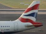 dusseldorf-dus British Airways, G-EUPY, Airbus, A 319-100 (Seitenleitwerk/Tail), 13.11.2011, DUS-EDDL, D�sseldorf, Germany