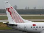 dusseldorf-dus Tunisair, TS-IOQ 'Bizerte', Boeing, 737-600 (Seitenleitwerk/Tail), 13.11.2011, DUS-EDDL, D�sseldorf, Germany