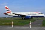 British Airways A 319-131 G-EUPF auf dem Weg zum Start ...