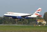 British Airways A 319-131 G-EUPW kurz vor der Landung in ...