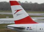 Austrian, OE-LBQ Wienerwald , Airbus, A 320-200 (Seitenleitwerk/Tail), 06.01.2012, DUS-EDDL, D�sseldorf, ...
