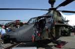 ILA Mehrrollenf�higer, zweisitziger Kampfhubschrauber der Bundeswehr 'Tiger'. Die Zelle besteht zu 80% aus Verbundwerkstoff. Er besitzt zwei leistungsstarke Turbinentriebwerke von je 1303kW (je 1770PS). Foto: ILA 2008, 30.05.2008