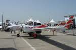 ILA Diamond DA 42 MPP. Die Buchstabenfolge steht f�r Multi Pupose Plattform (multifunktionaler Sensortr�ger). Als �berwachungsflugzeug kann die Maschine bis zu 12,5 Stunden in der Luft bleiben. Sie kann mit diversem Equipment ausger�stet werden. Digitalkameras, Radar, HD-TV Kameras, Multi-Sensor-Scanner f�r den Grenzschutz u.s.w. Foto: ILA 2008, 30.05.2008