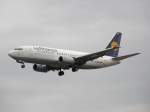 Boeing 737-300 Hof der Lufthansa schwebt in Frankfurt am Main ...