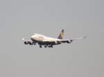 Boeing 747-400 Baden-W�rttemberg der Lufthansa beim Landeanflug auf Frankfurt am ...